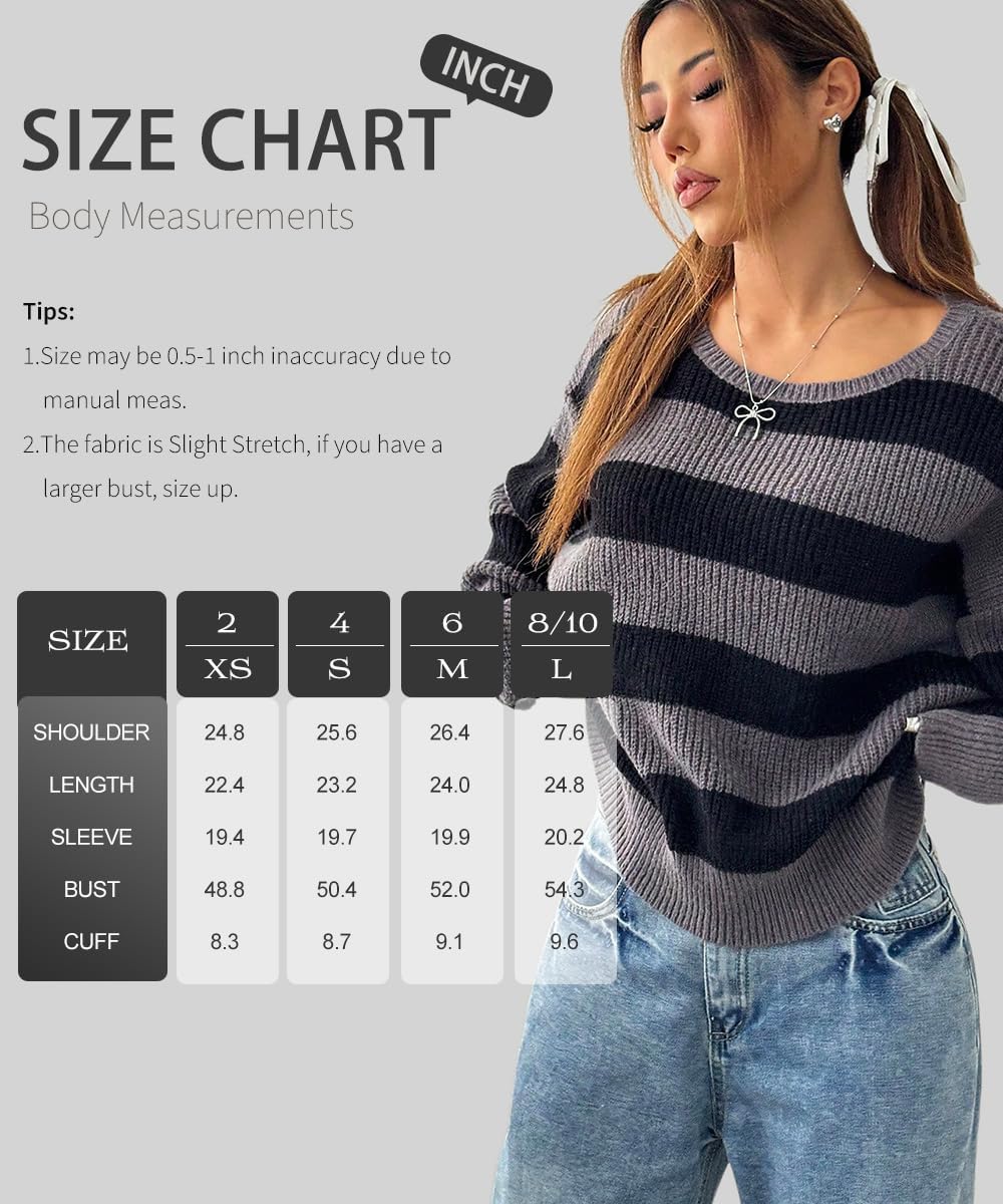 SKAYS Women's Colorblock Striped Sweater Loose Drop Shoulder Long Sleeve Casual Pullover - Image 8