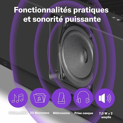 Yamaha P-145 Piano numérique léger et portable avec clavier Graded-Hammer-Compact à 88 touches et 10 voix instrumentales, en noir - 4