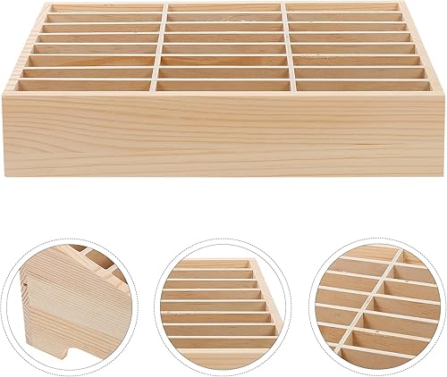 Miniatura 2 de Veemoon 2 piezas de estante de reunión suministros de almacenamiento de madera multi-rejilla temporal soporte de teléfono multi- rejilla de gestión