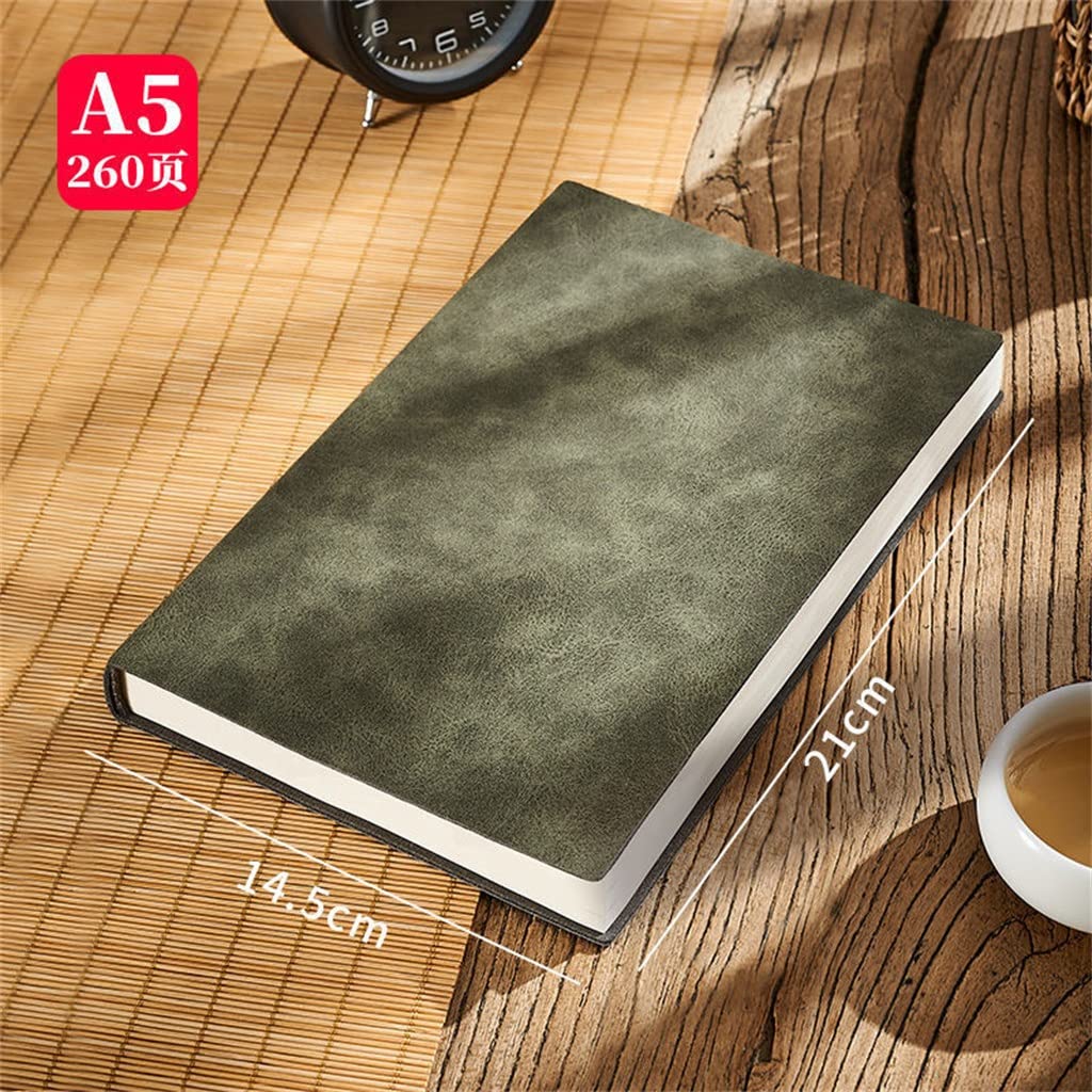 BmxauZ Agenda aziendale grande A5 - Quaderno da ufficio in pelle con agenda, pagine a righe e generosi 260 fogliDA5