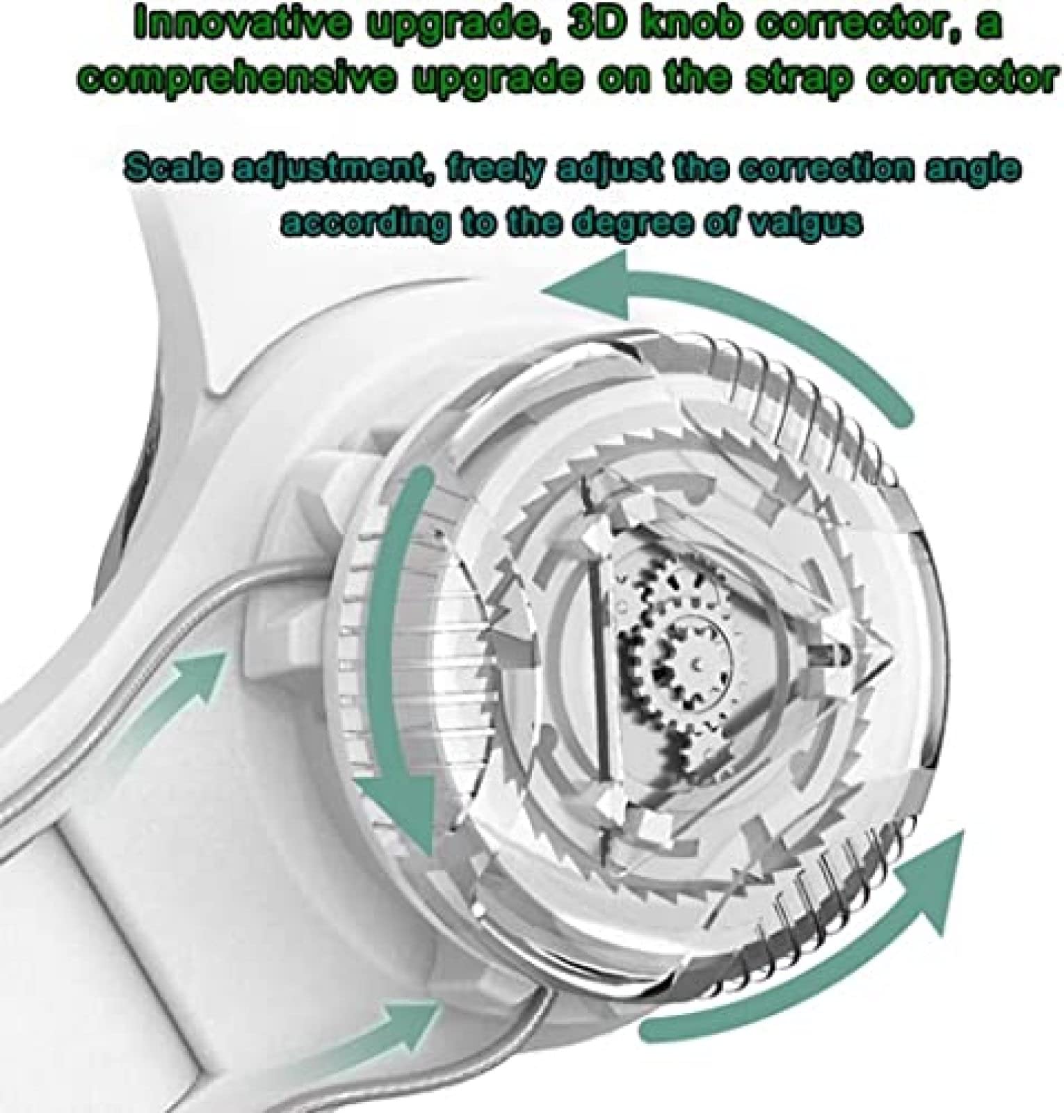 Stecca per Alluce valgo Regolabile, ortesi per Alluce valgo, alleviare Il Dolore dell'alluce valgo, Regolazione della manopola 3D Rotazione Flessibile di 180° con Cuscinetto Interno in silic