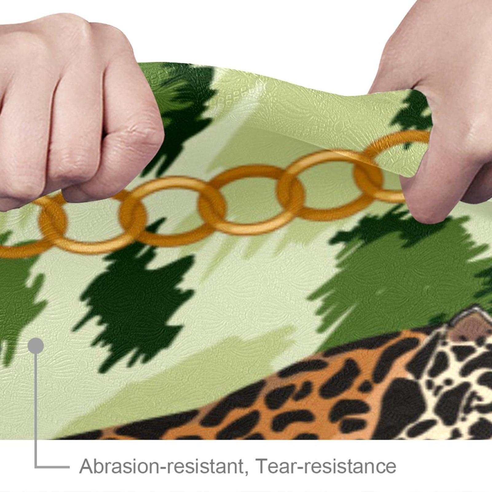 Tapis De Yoga Imprimé Léopard Guépard - 68x24 Cm, Caoutchouc Antidérapant, Neuf