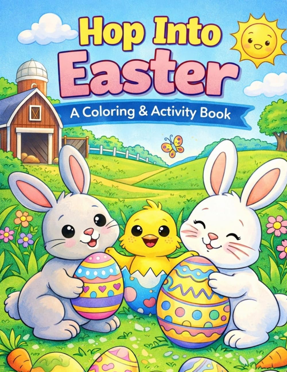 Hop Into Easter: A Coloring & Activity Book: Mazes, Word Search, Coloring Pages, Color by Number & Fun Easter Games
