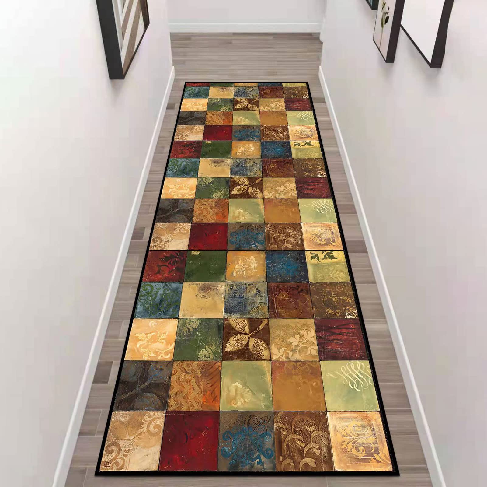 ZZUU Alfombras Pasillo largas y Modernas Alfombra Cocina Lavable Antideslizante Alfombra de Poliéster Rectangular Personalizables Pasillo Entrada Sala Simplicidad Antideslizante