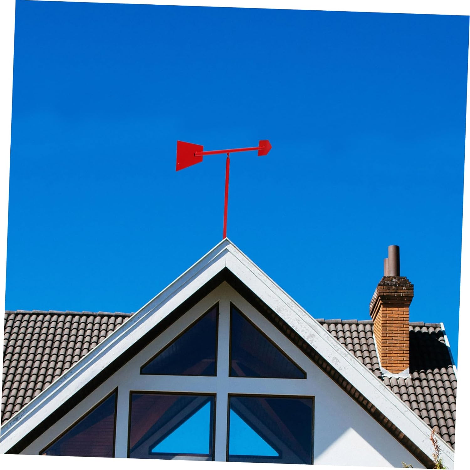 Metal Weathervanes Reflective Wind Vane for Roof Decoration Small Outdoor Stainless Steel Wind Direction Indicator for Garden and Patio Easy Installation