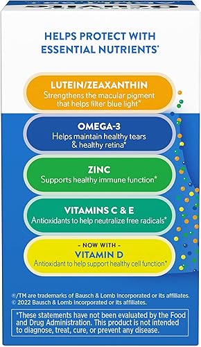 Miniatura 5 de Ocuvite Adultos Más de 50 Vitaminas y Suplementos Minerales con Luteína, Zeaxantina y Omega-3, 90 Geles Suaves (Paquete de 3)