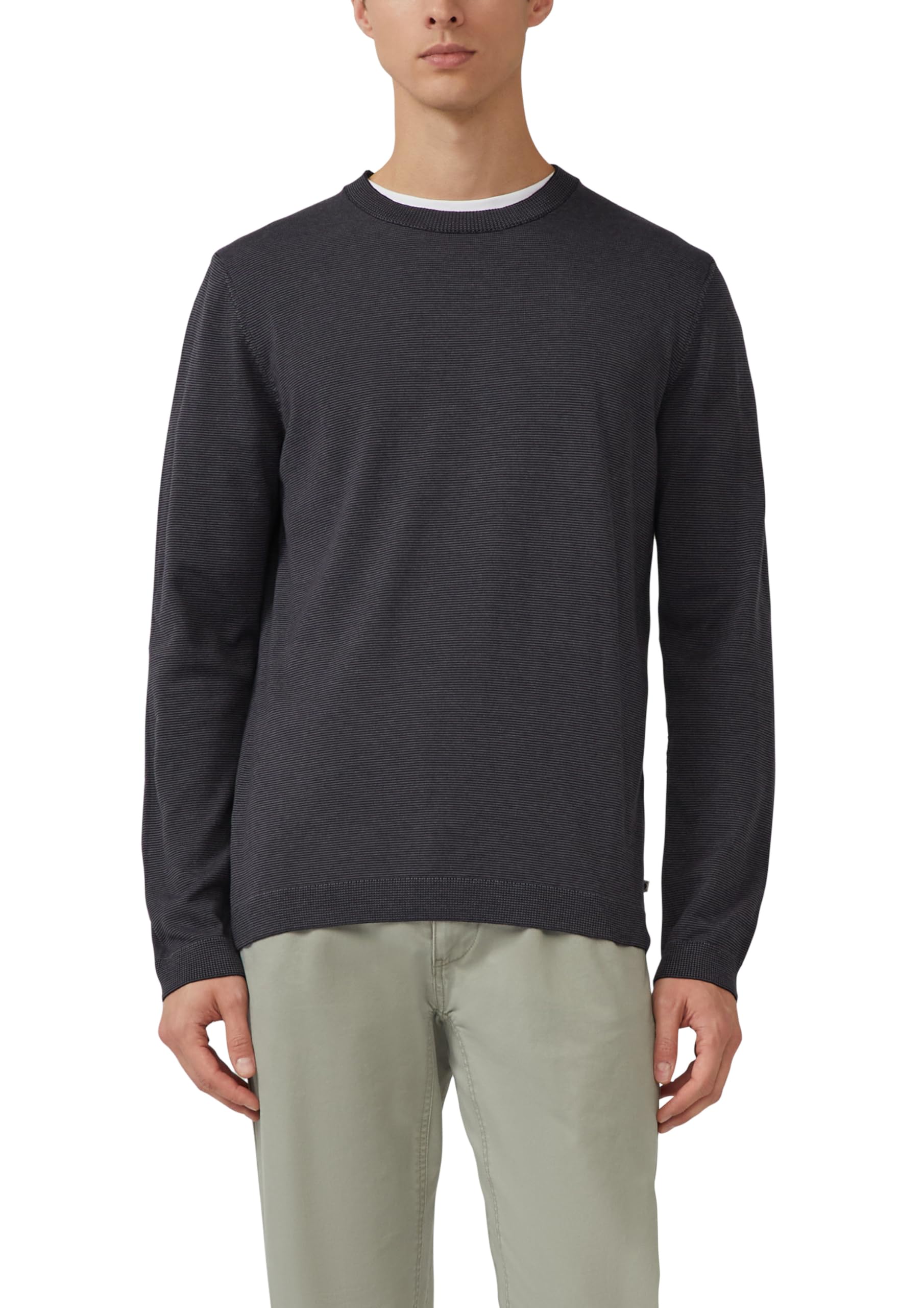 s.Oliver Fein gestreifter Pullover mit Crew Neck und abgesetzten Bündchen