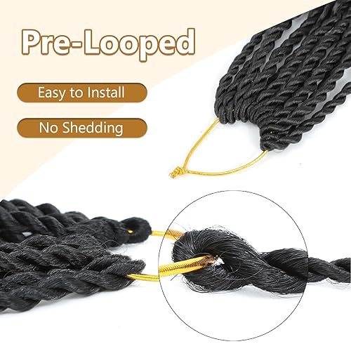 Miniatura 4 de Cabello senegalés de ganchillo con extremos rizados, 12 pulgadas, 8 paquetes de cabello bohemio de ganchillo con rizos de diosa, rizos de ganchillo