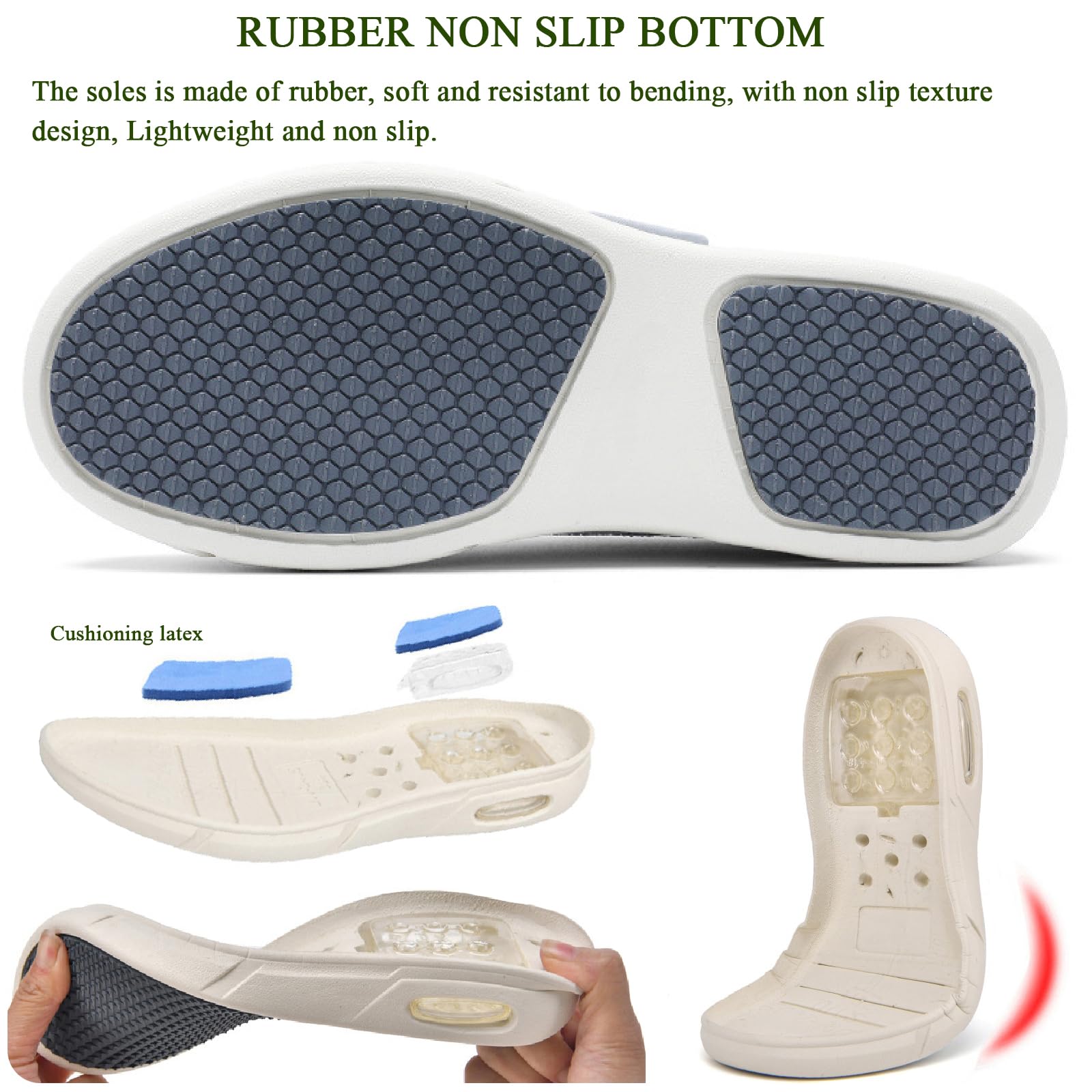 Zapatos Diabéticos para Mujer Hombre Ajustables Antideslizante Respirables Ancho Zapatillas de Casa Pantuflas para Pies Hinchados Artritis Edema