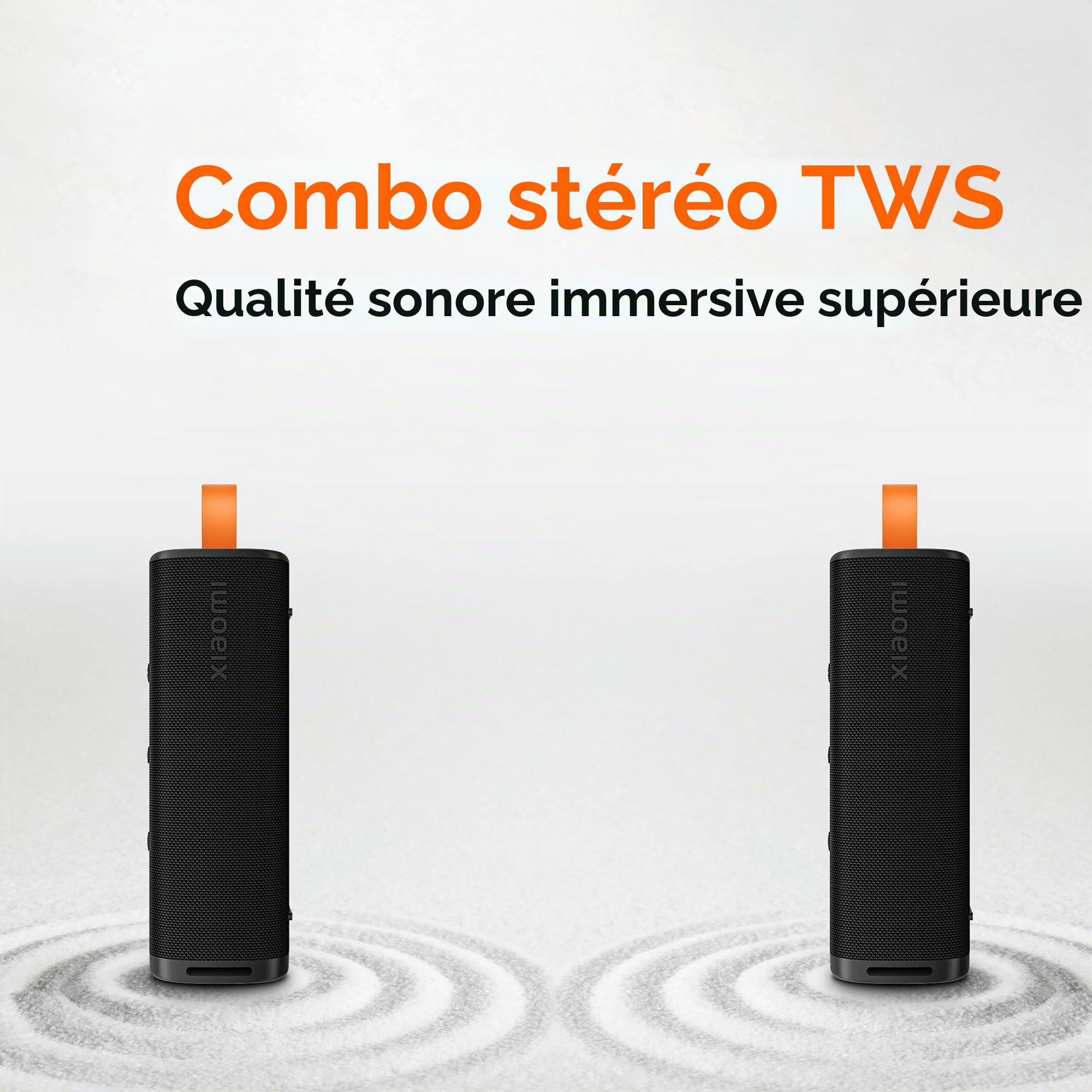 Xiaomi Haut-parleur portable Bluetooth 5.4 de voyage, IP67 étanche sans fil pour la maison et l'extérieur avec un son fort de 30W, microphone intégré et double appairage, Noir