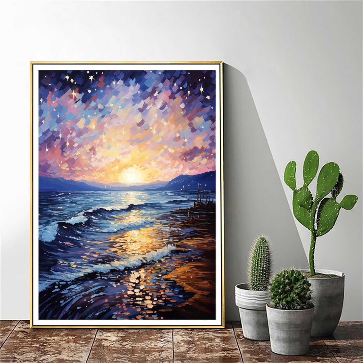 Pintar por Numeros Adultos pintar por numeros niños manualidades niños 10 años, DIY Pintar por Números de Pincel y Pintura acrílica Decoraciones para el Hogar Manualidades, sin Marco 60x80cm C-208
