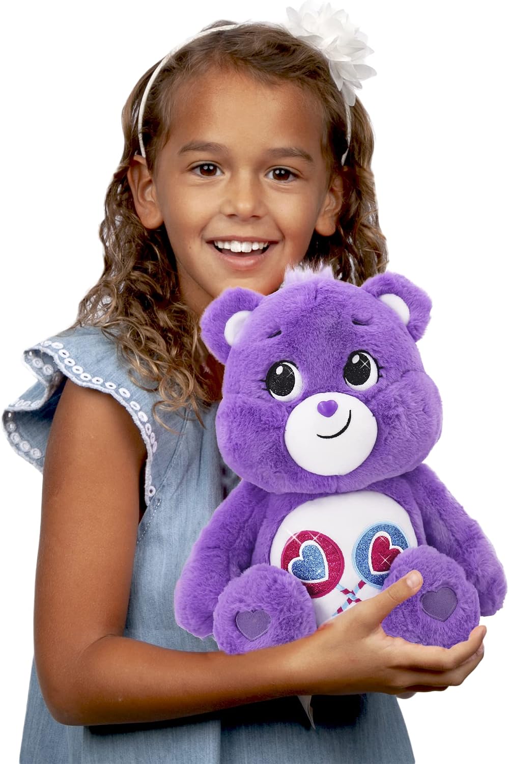 Care Bears 18" Plush - Share Bear with Glitter Belly Badge - Soft Huggable Material!