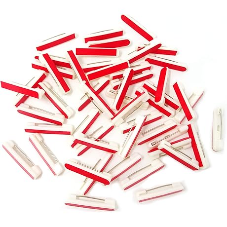 Honbay 50 PCS White Plastic Self-Adhesive Name Tag Pins. Ideal for Office and Crafts.