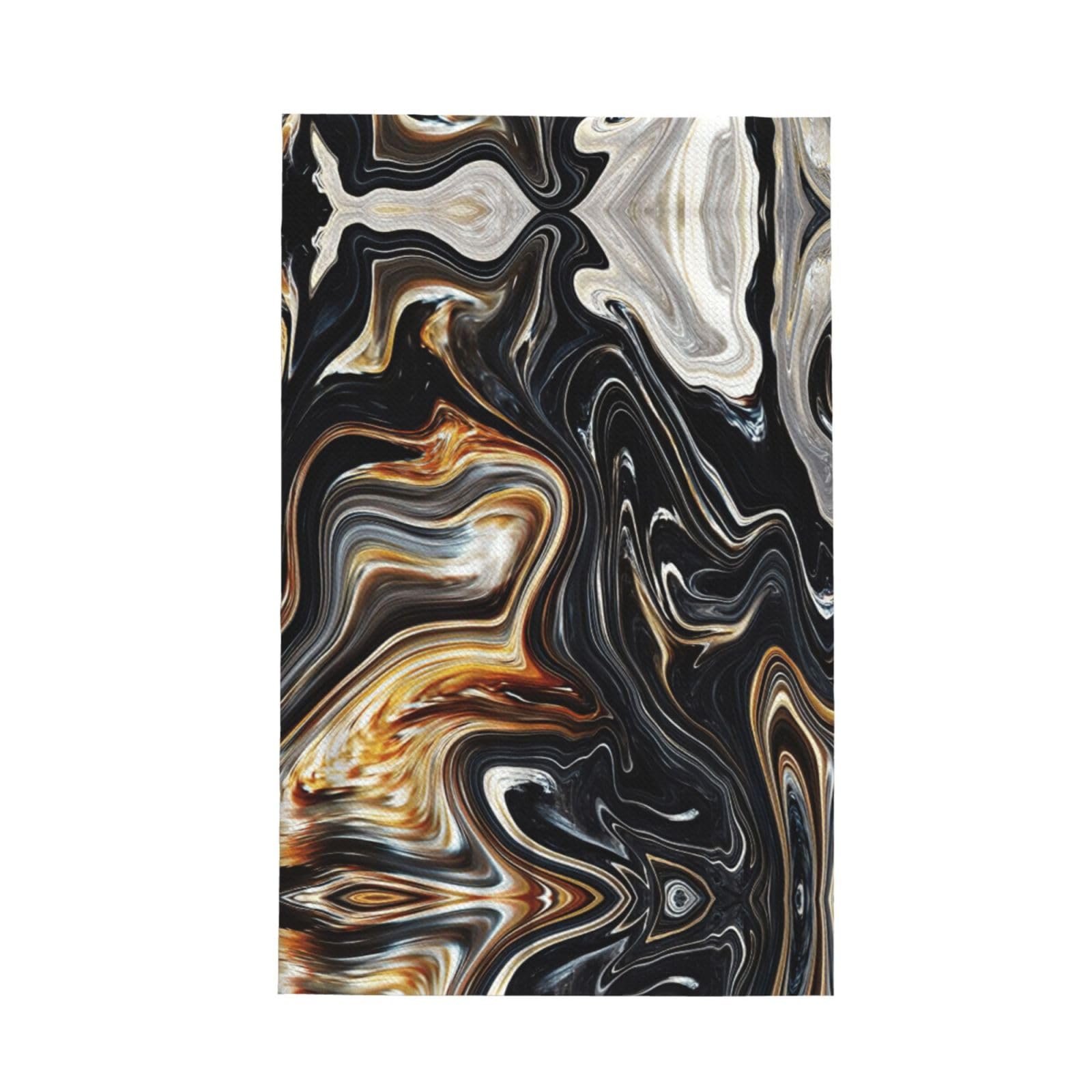 Xxahnbm Black Abstract Marble Ink Texture Print Waffle Kitchen Towel,Absorbent Hand Towel