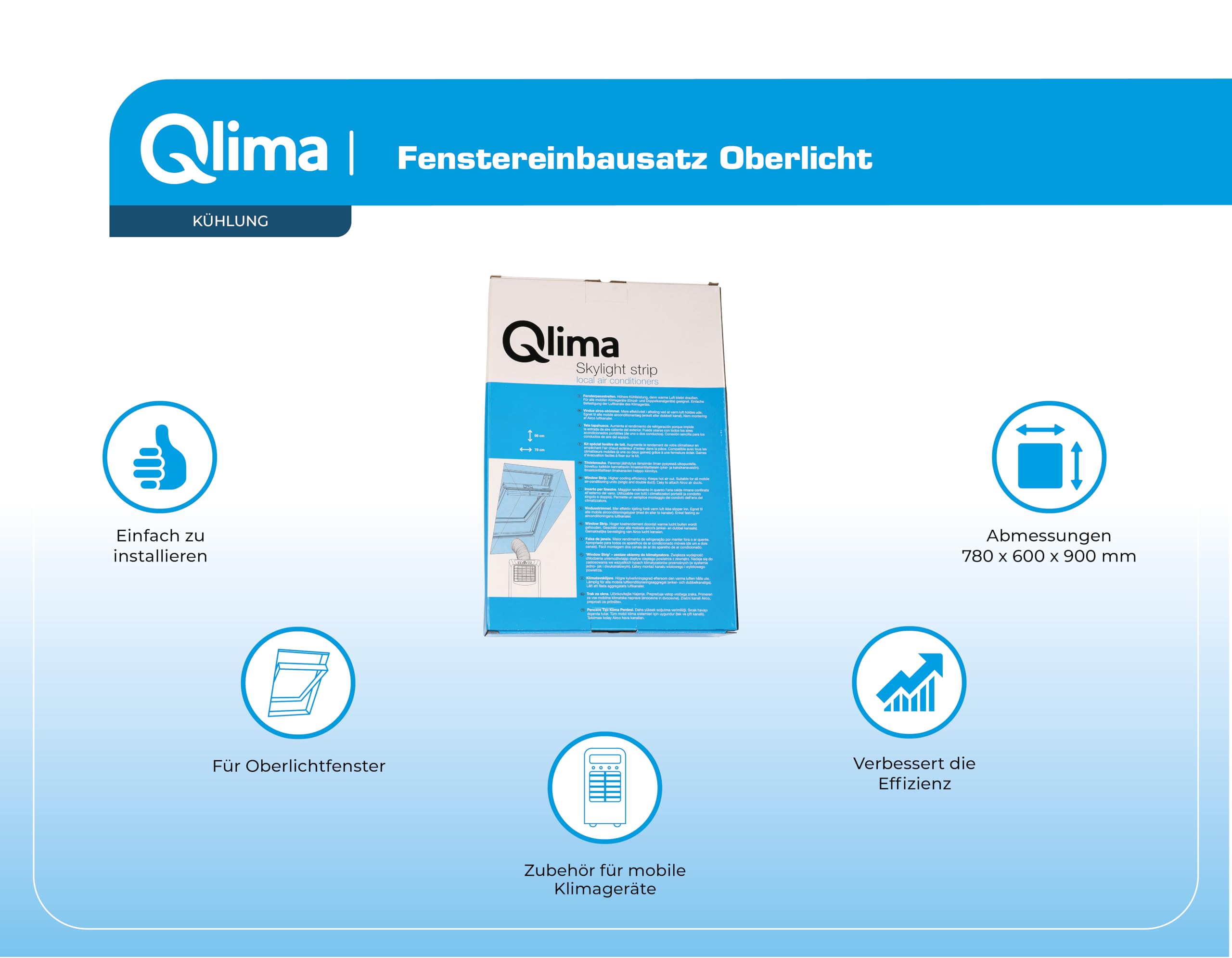Qlima Raammontageset dakraam WKR 01 Grijs Voor Qlima mobiele airco's