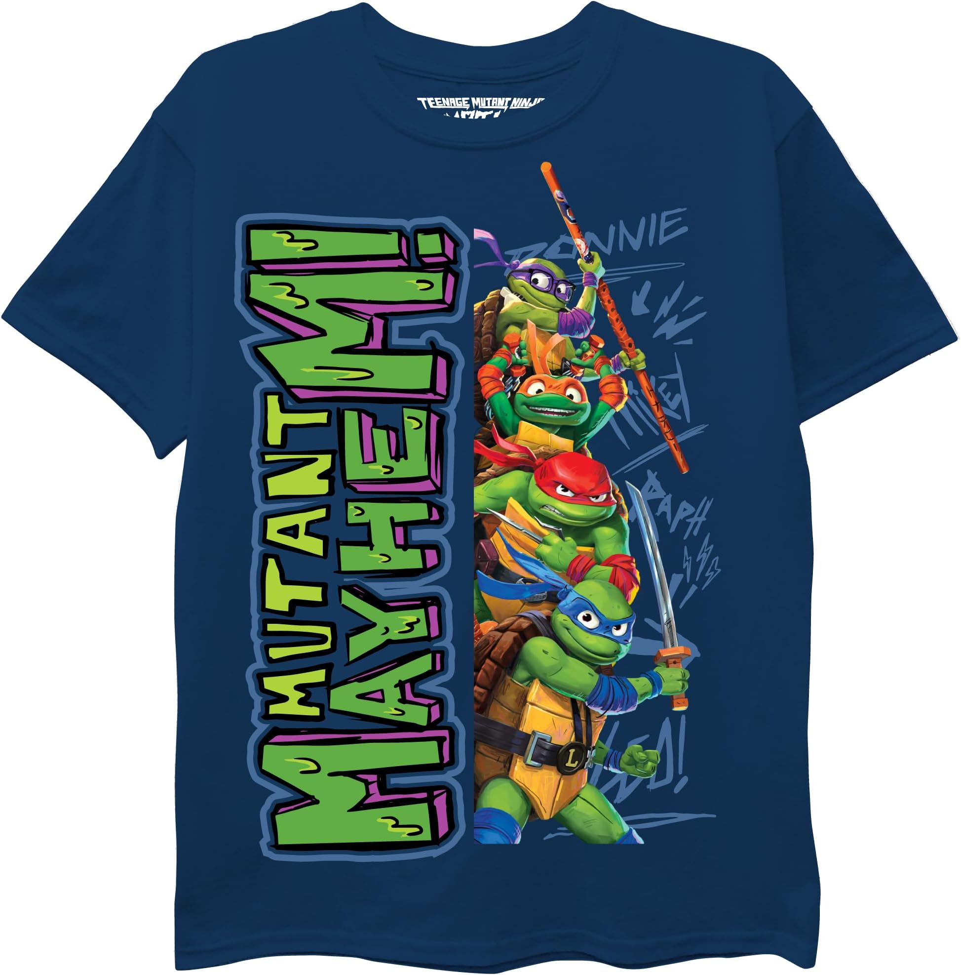 boys Tmnt Mutant Mayhem Character Short Sleeve Tee T-Shirt