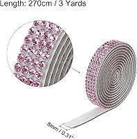 Vista 2 de MECCANIXITY 3 rollos de cinta de diamantes de imitación autoadhesiva de 9 yardas y 0.315 in para proyectos de artes y manualidades, pasteles