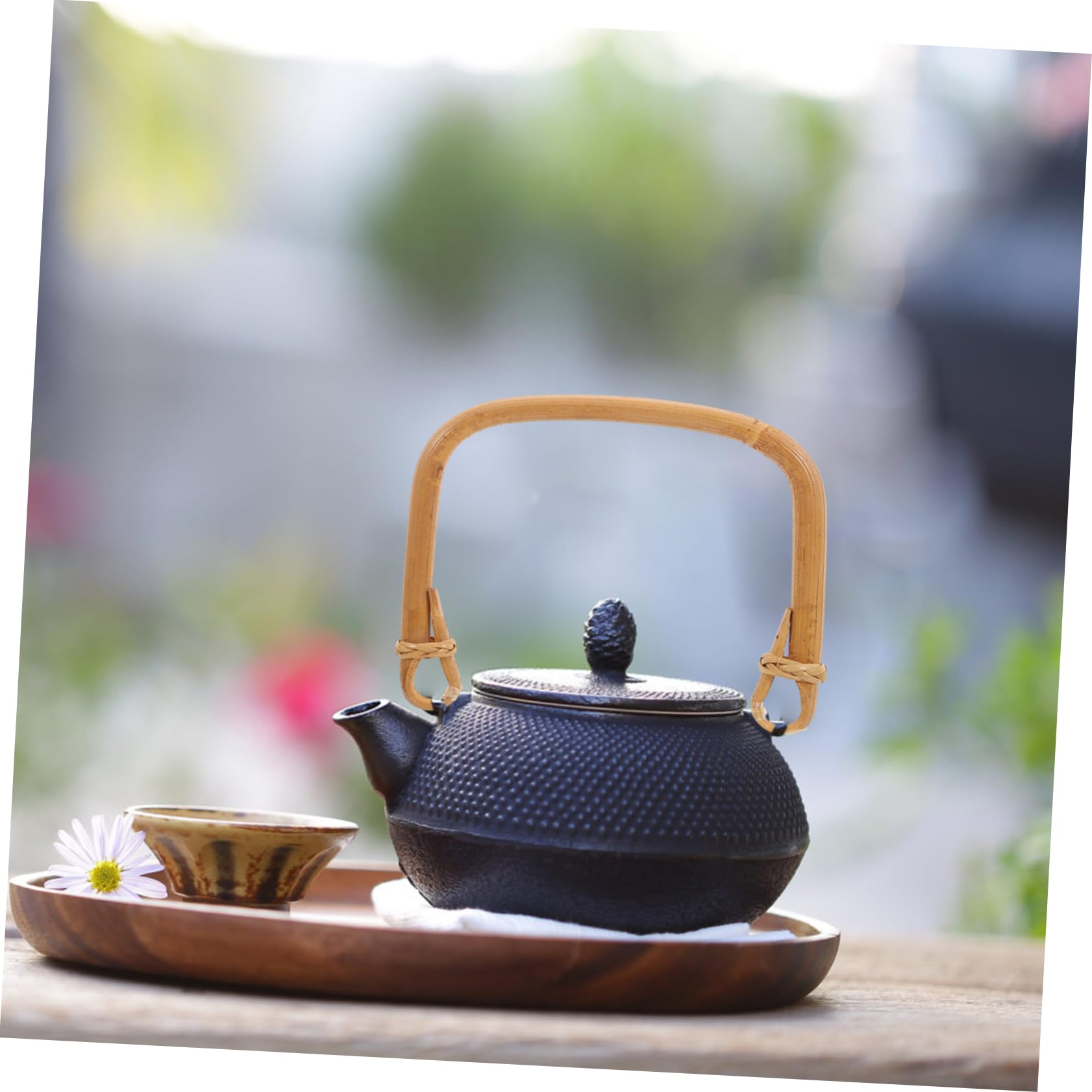 GALPADA Asa de Tetera de Cerámica Grande Forma U 13-15 Mm Ratán Teñido Resistente al Calor para Juego de Té Japonés Uso en Cocina y Repuesto Funcional