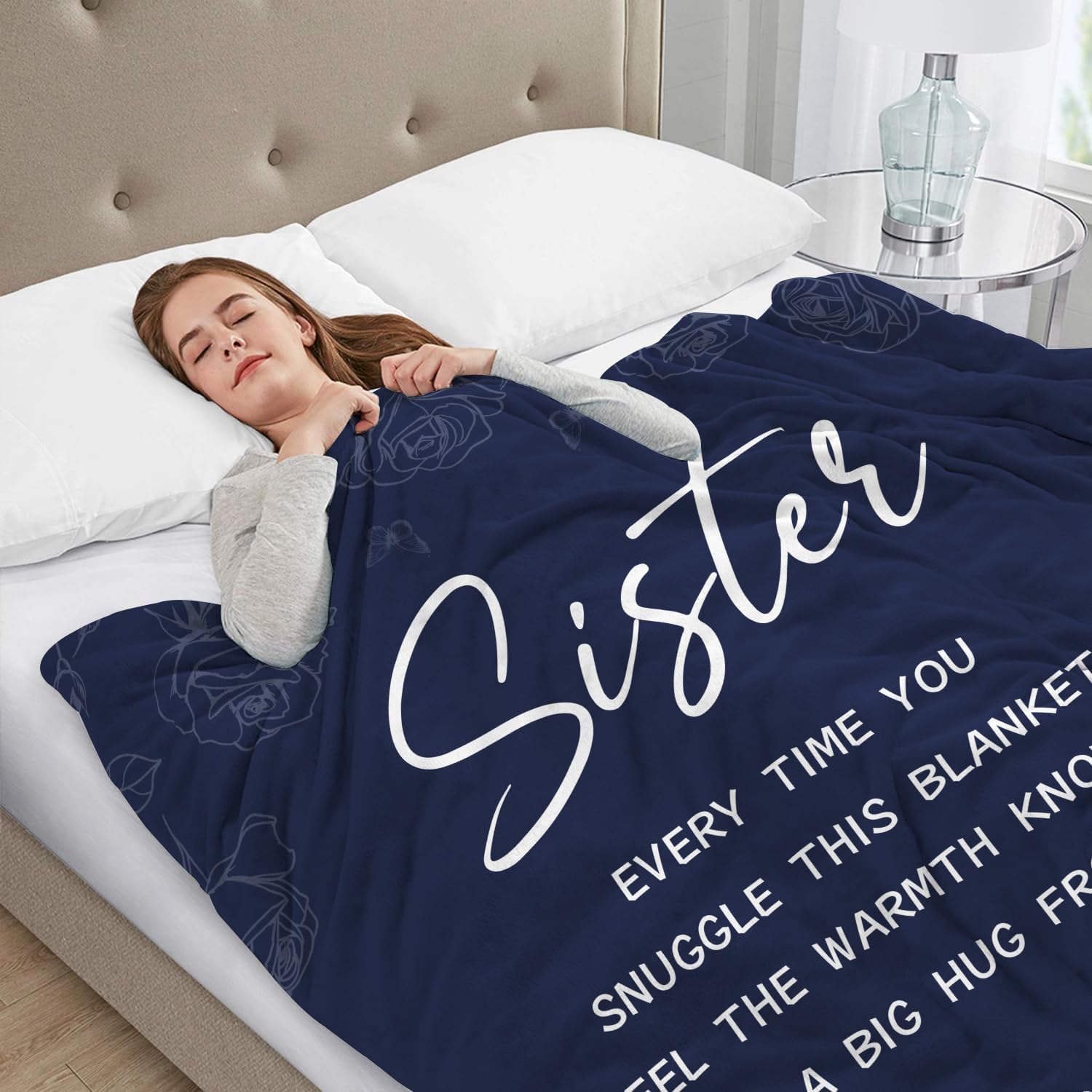 Sister Gifts Blanket, Sisters Gift from Sis, Sister Birthday Gifts, Gift for Adult Sisters on Mothers Day Christmas, to My Sis Soft Throw Blanket 50" x 60" - Image 2
