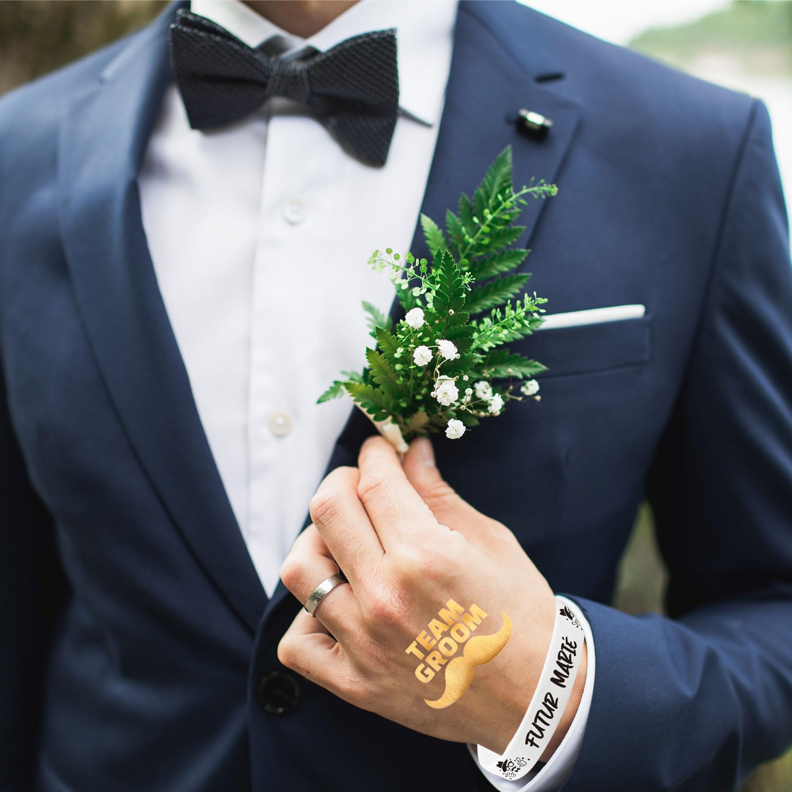 HOWAF 12 sztuk zespołu opaski na nadgarstek zespół Groom to be Wristbands silikonowe opaski na nadgarstki na wesela, przyjęcia wieczorowe