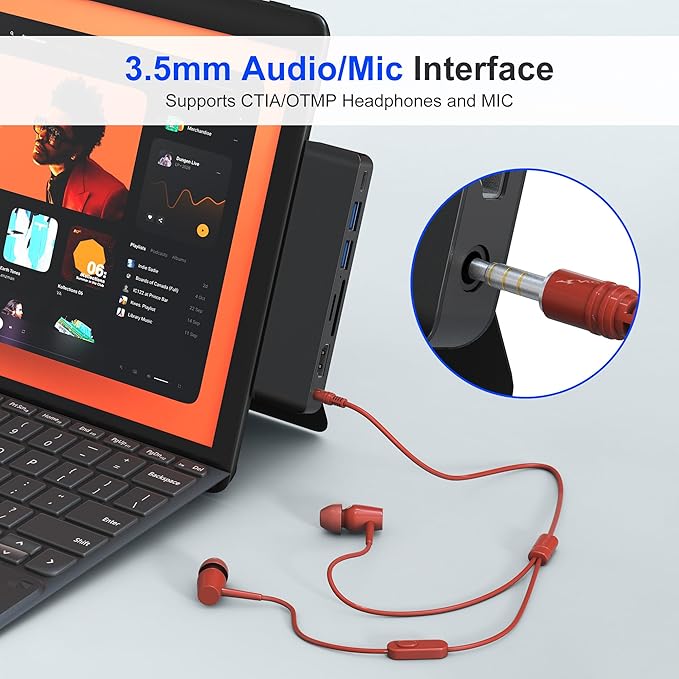 Hub USB SHOWAIST para Surface Pro 12 con HDMI 4K, Thunderbolt 4 miniatura 8