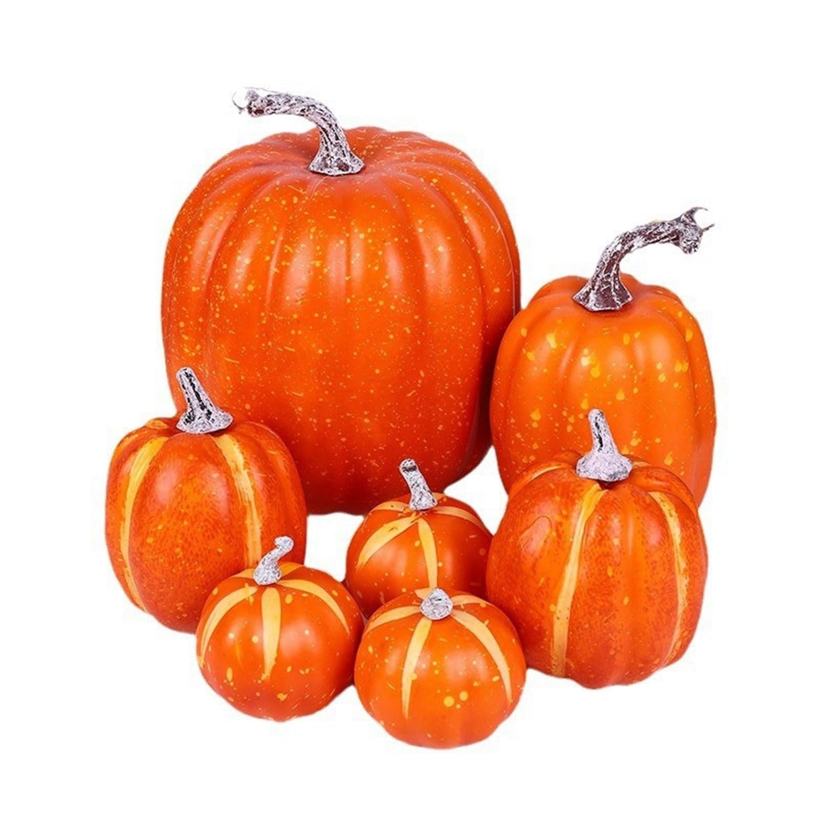 YROHGKPN 7pcs / set Artificial Pumpkin Ornaments Home Thanksgiving Party Decors Halloween Creative Artificial Pumpkin Decorations for Livingrooms for Modern Offices for Shelves