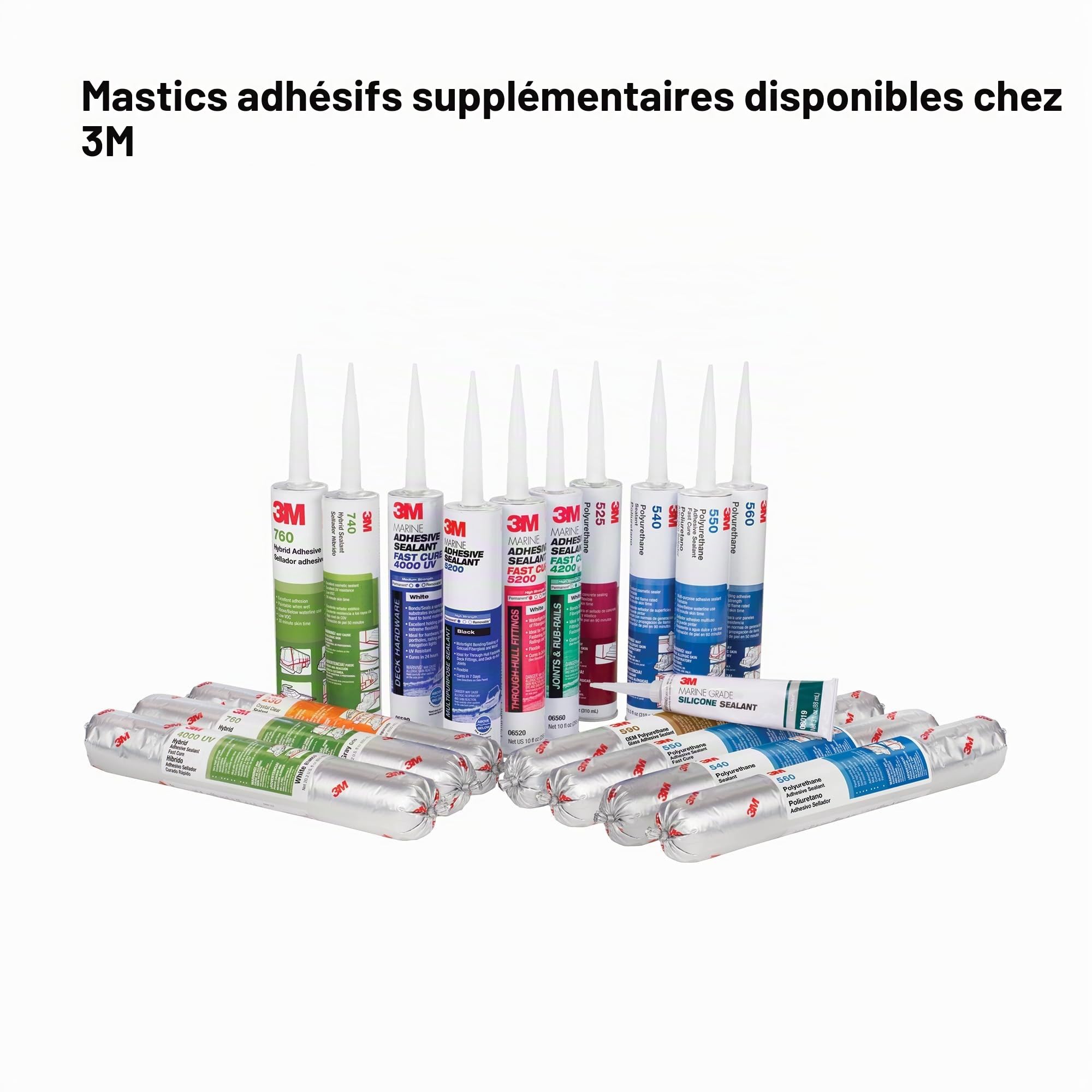 3 m Marine Mastic adhésif/5200 rapide Cure, 10 fl.oz cartridge, blanc, 1