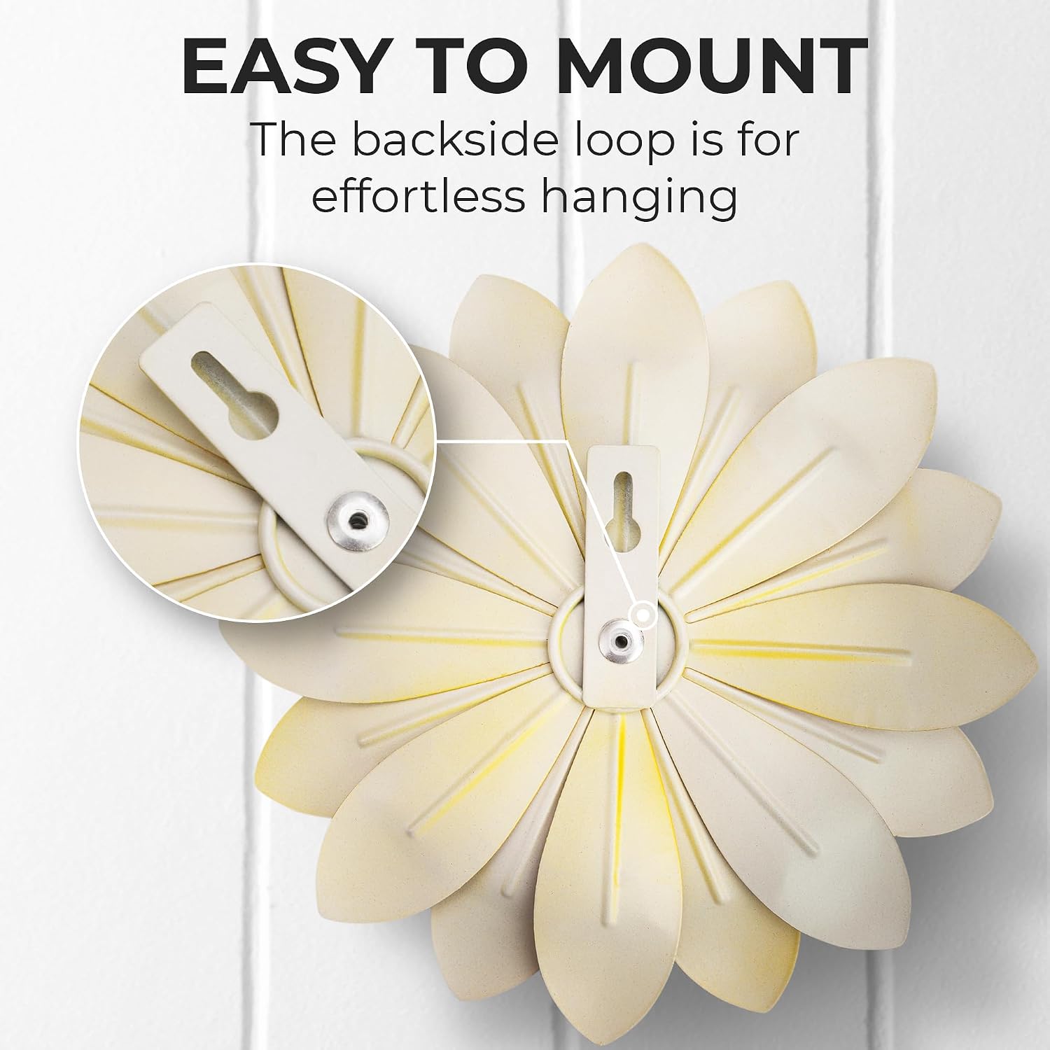 Succulent Metal Flowers Wall Decor - 3D Metal Wall Decor, Flower Art Yellow image 5