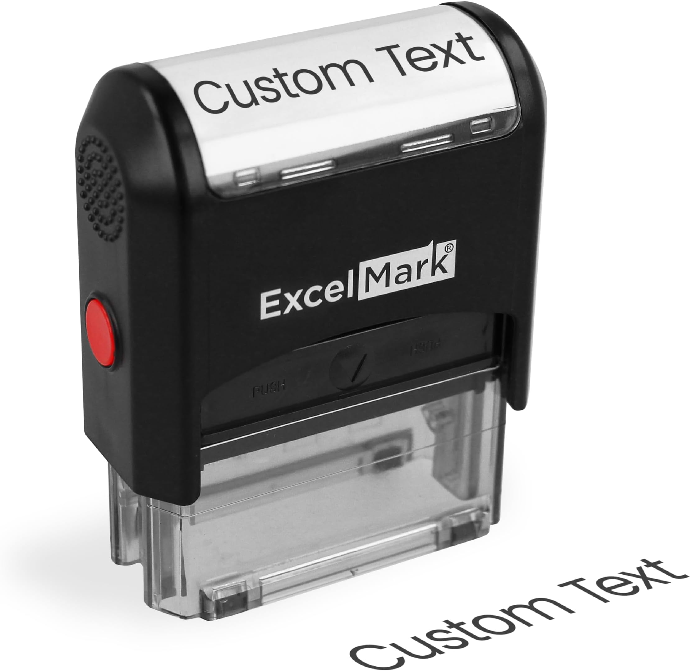 ExcelMark Custom One Line Stamp - Name Stamps Self Inking Personalized (Medium)