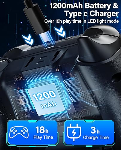 Miniatura 7 de Switch Controllers for Nitendo Switch/Lite/OLED, 1200mAh Wireless Switch Pro Controller, 10 Colors Light & Cool Nebula Design, Switch Turbo