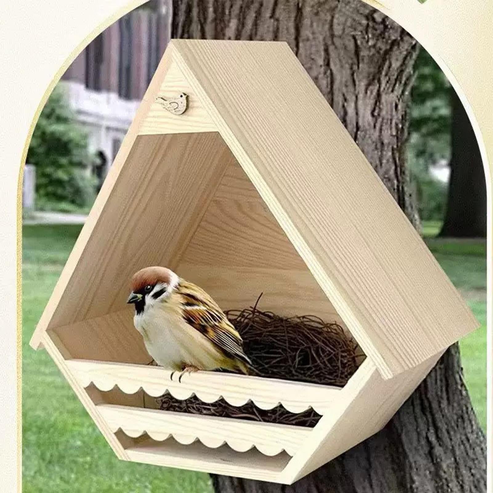 Casa para Pájaros Hábitat de Anidación de Jilgueros de Madera