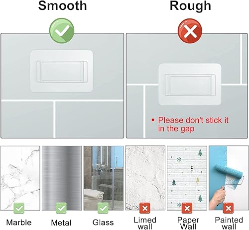 Miniatura 5 de Tira adhesiva de repuesto para cepillo de dientes dispensador de pasta de dientes montado en la pared (2 piezas)