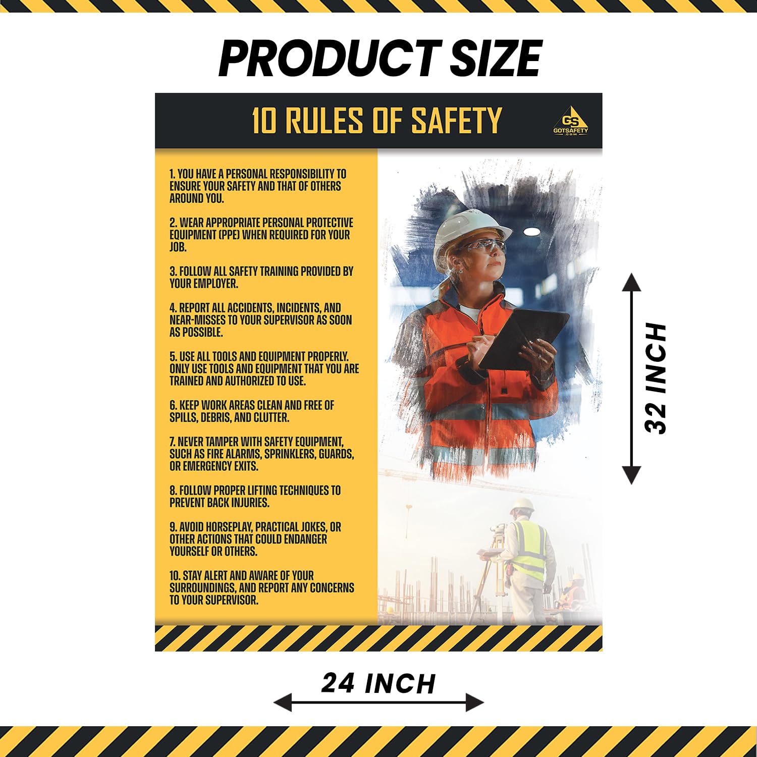 Amazon.com: GotSafety Workplace Safety Poster 24” x 32” - Clear