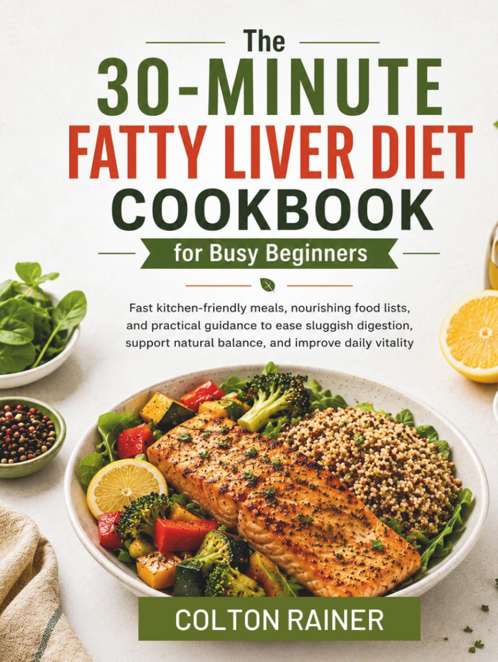 The 30-Minute Fatty Liver Diet Cookbook for Busy Beginners: Fast kitchen-friendly meals, nourishing food lists, and practical guidance to ease sluggish digestion