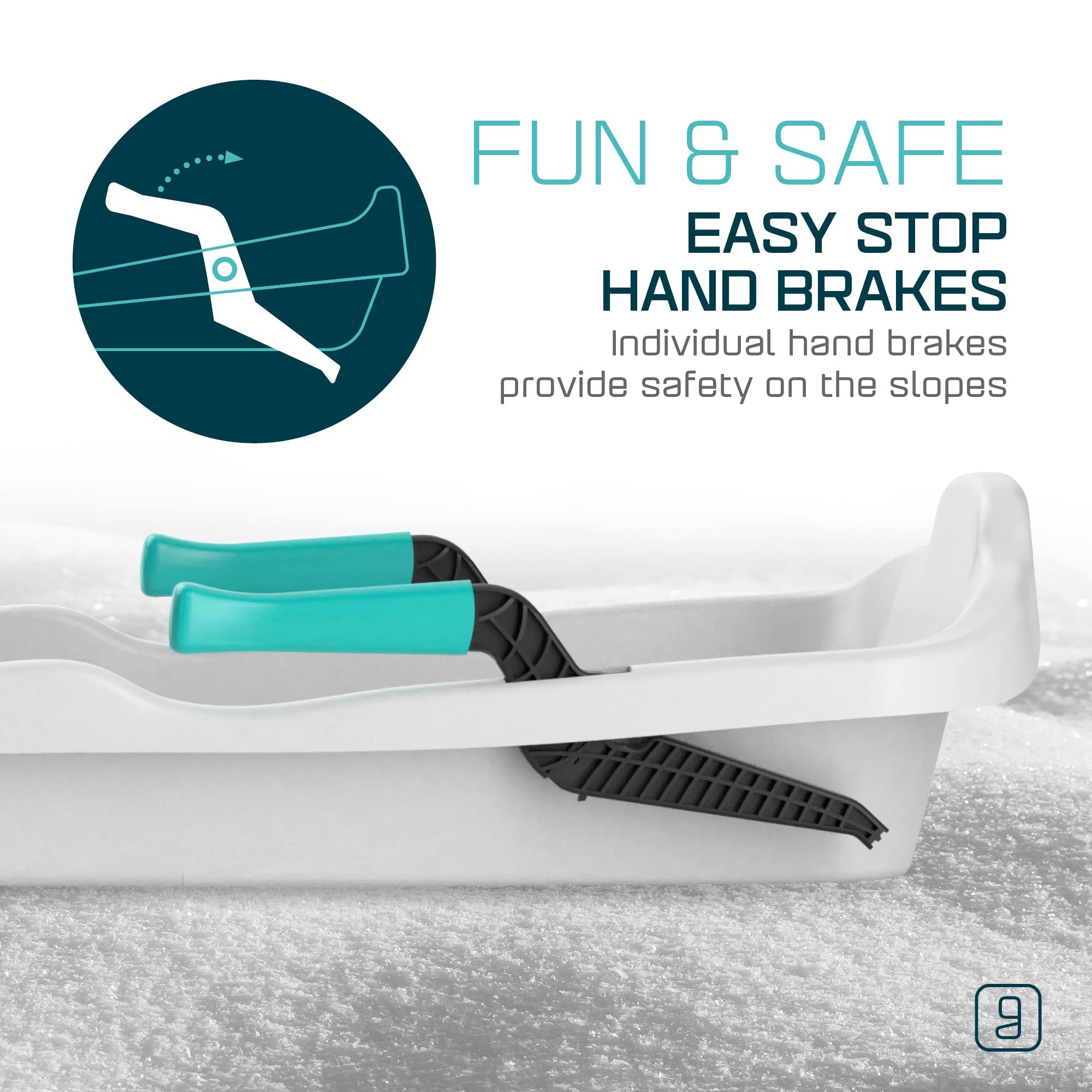 Gizmo Riders Ice Blue Nebula Snow Sled for Kids, Bobsled with Wheel and Brakes for Ages 3 and Up, Snap Together Assembly, Weight Capacity 110 lbs