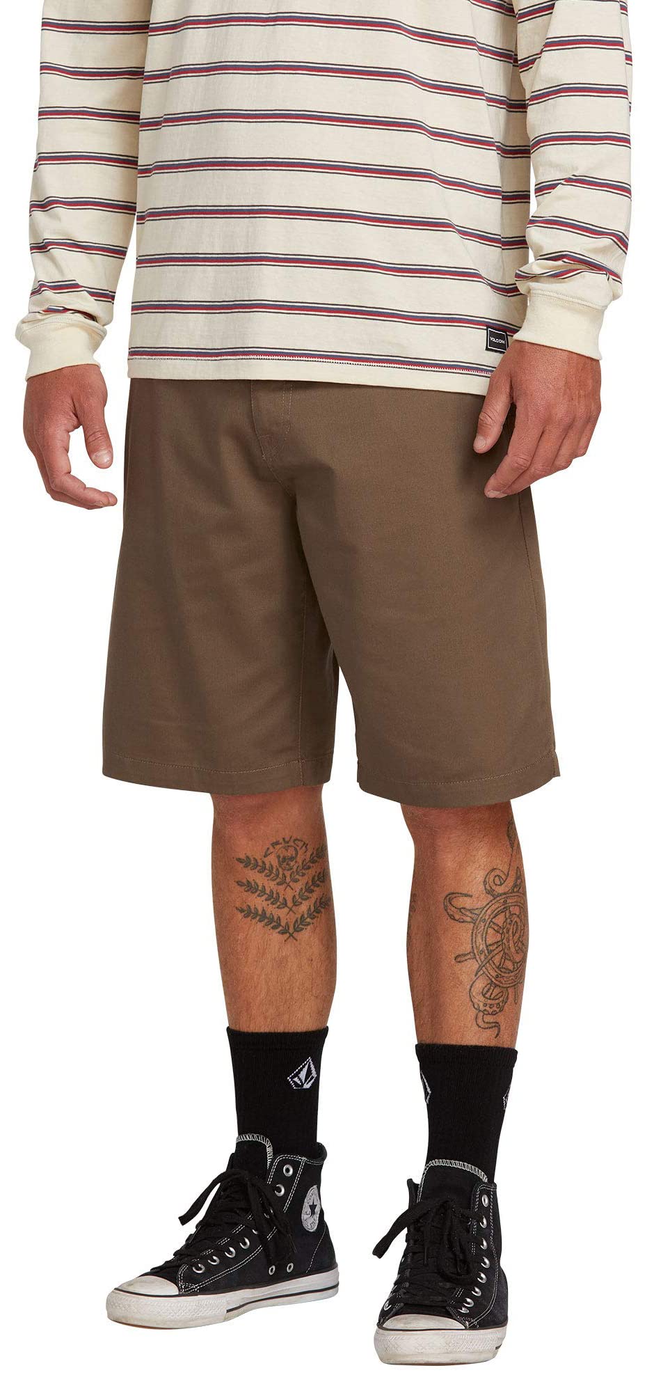 Volcom Men's Vmonty Chino Shorts Casual, Mushroom, 34