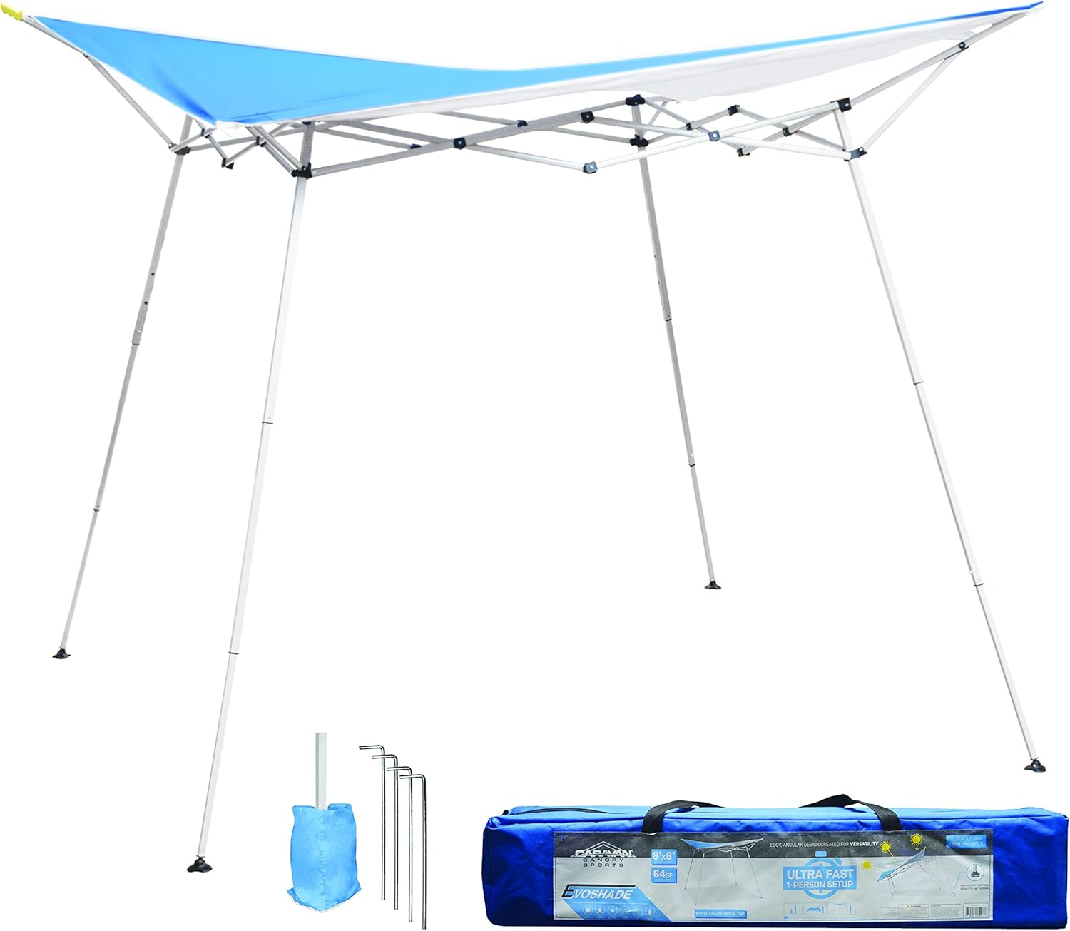 Caravan Canopy Sports EVO08021 8' x 8' Evo Shade Instant Canopy, Blue