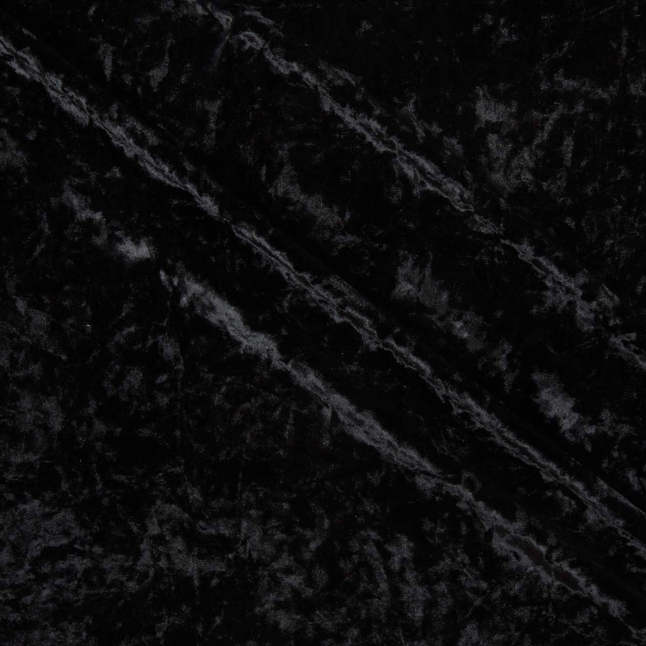 Crushed Stretch Velvet Black, Fabric by the Yard