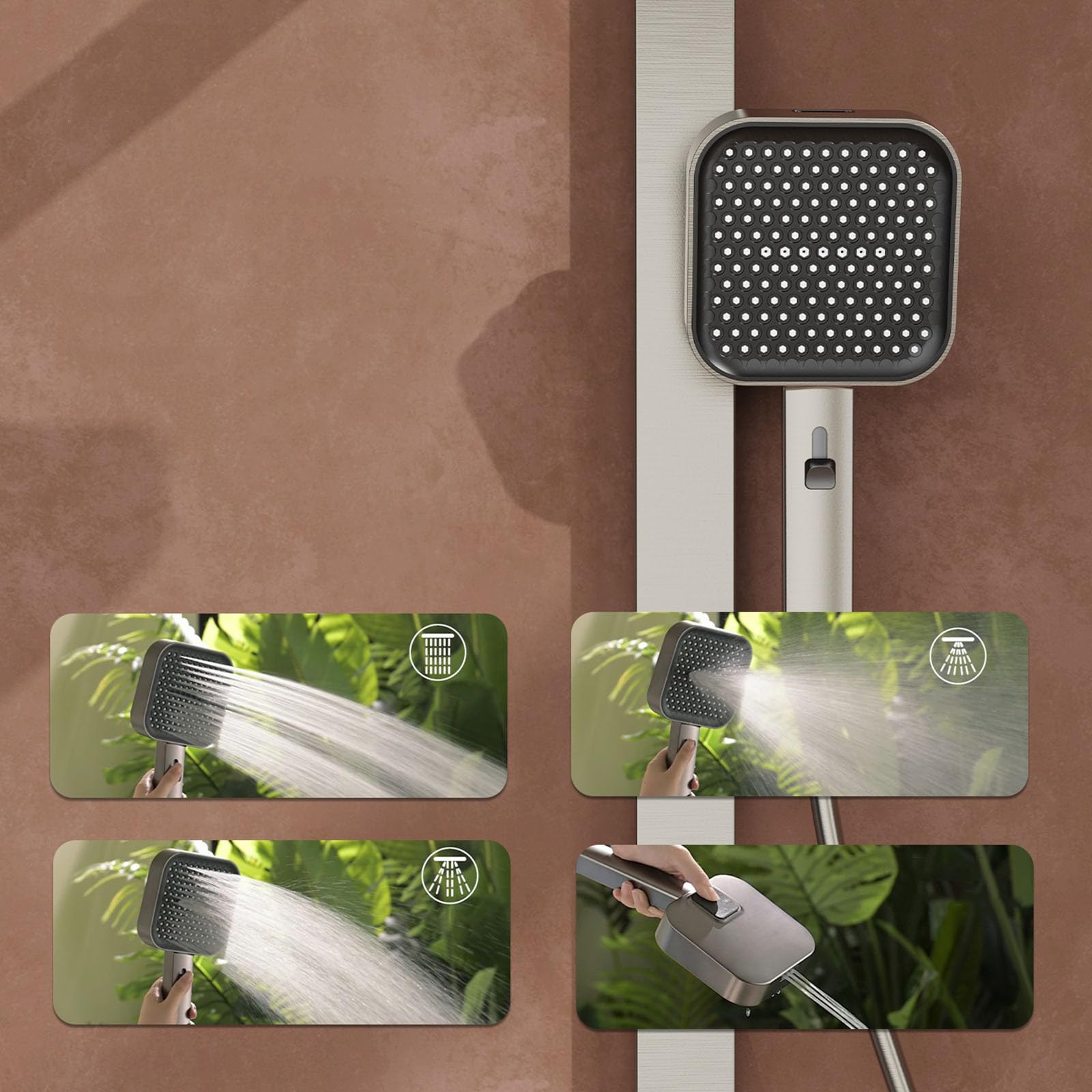 grifos para duchas de baño columna exterior de pared gris Pistola