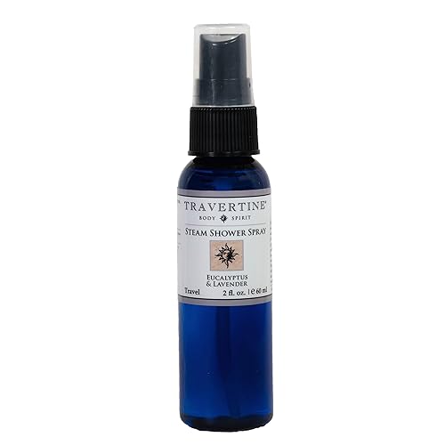 Travertine Spray de ducha de vapor de spa eucalipto y lavanda 2 onzas