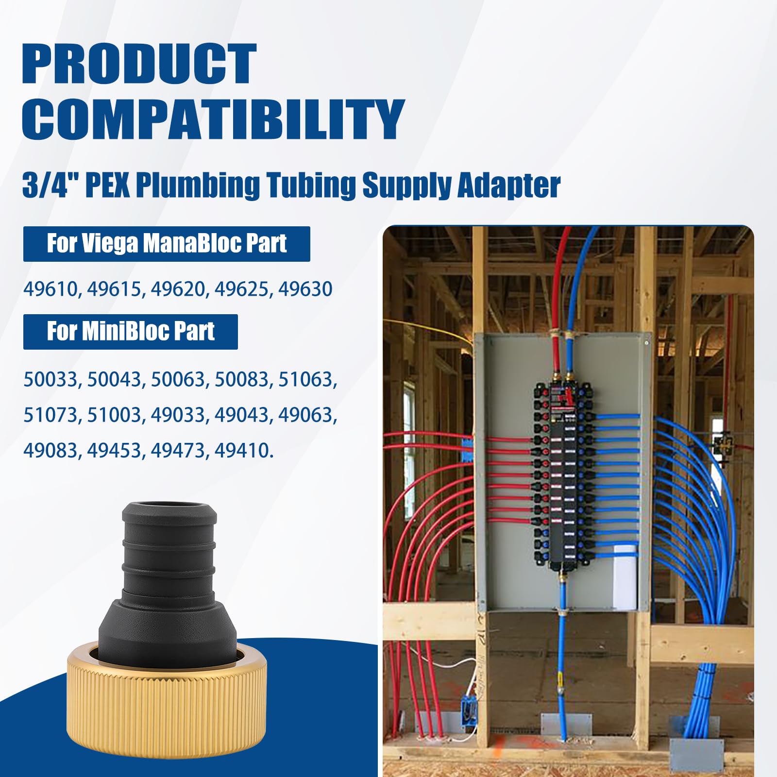 Viega ManaBloc PEX Adapters - 3/4" Fittings -4 Viega ManaBloc PEX Adapters - 3/4" Fittings -4