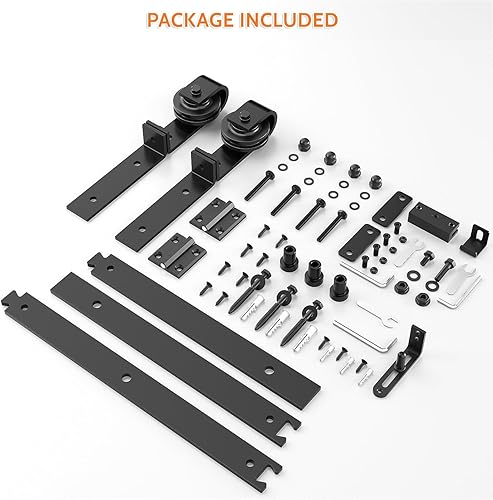 Miniatura 3 de SKYSEN Kit de herrajes para puerta de granero plegable de 52 pulgadas, apto para 4 puertas de granero plegables, diseño plegable que ahorra espacio,