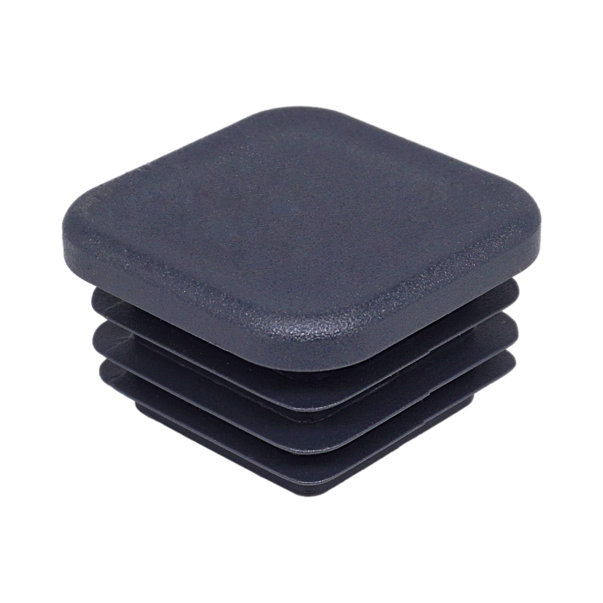 SKIR'CO (20 szt.) Kwadratowe zatyczki z tworzywa sztucznego 40 x 40 mm, zaślepki rurowe, kwadratowe wkładki rurowe, zatyczki do słupków ogrodzeniowych, antracyt szary kolor RAL 7016
