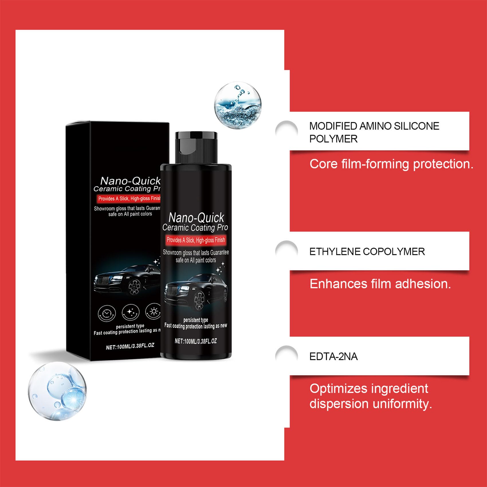 Nano Quick Coat Restores, Nano-Quick Ceramic Coating Pro, Advanced Detailing Spray for Cars, Quick Coat for Long-Lasting Shine & Protection (1pcs)