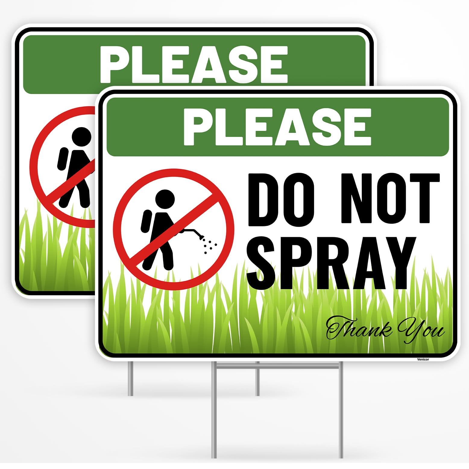 2 Pack Do Not Spray Sign Metal Tin Sign/No frames, 12"x8" Metal Tin Sign/No frame Outdoor No Pesticide Lawn Yard Sign/Without a frame