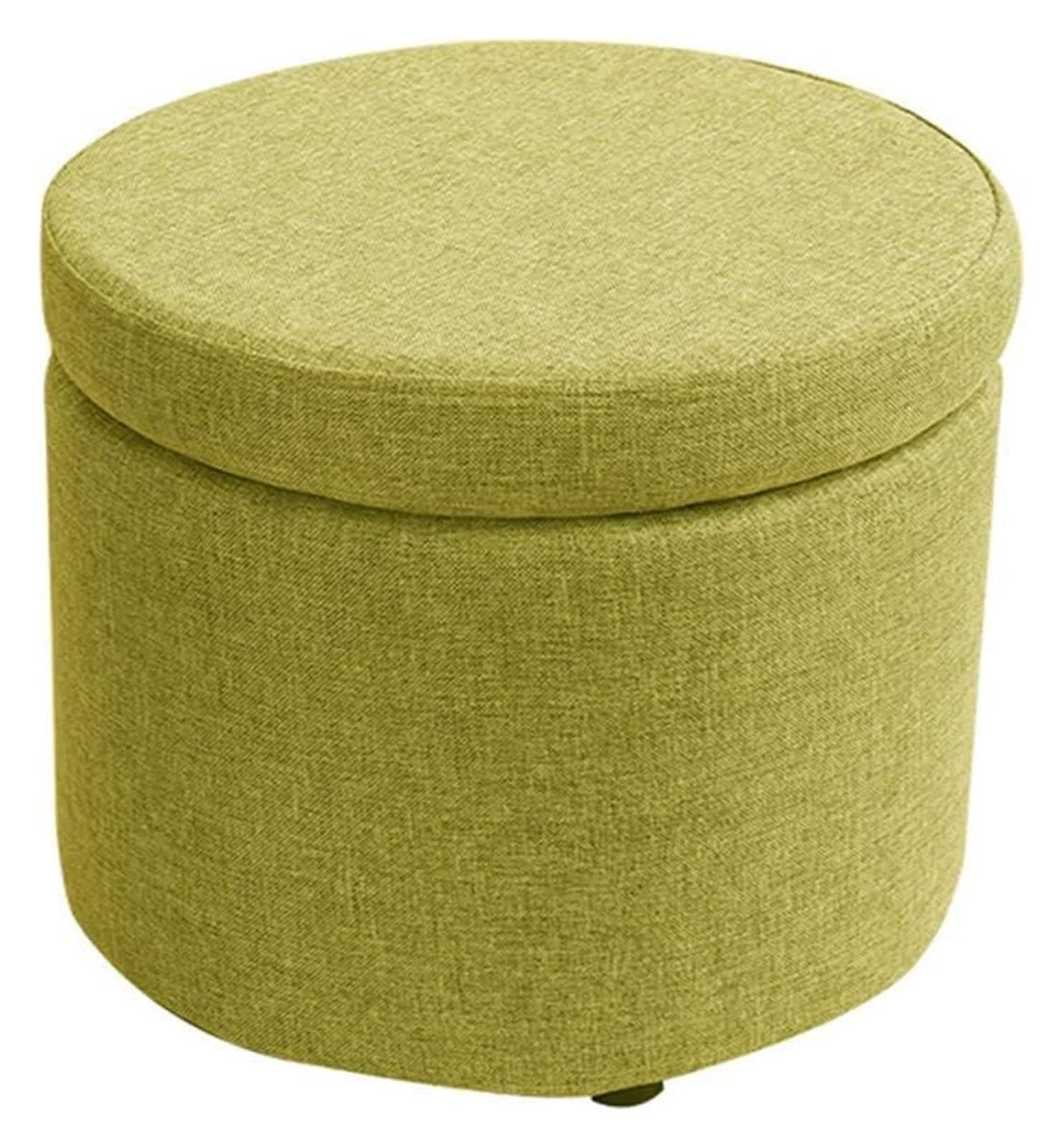 Table basse ottoman en lin vert et bois : la qualité d'un meuble d'appoint design