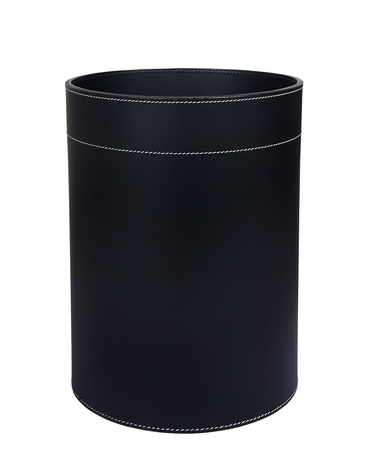 Nora Genuine Leather Waste Paper Basket, Dustbin (Black) Amazon.in