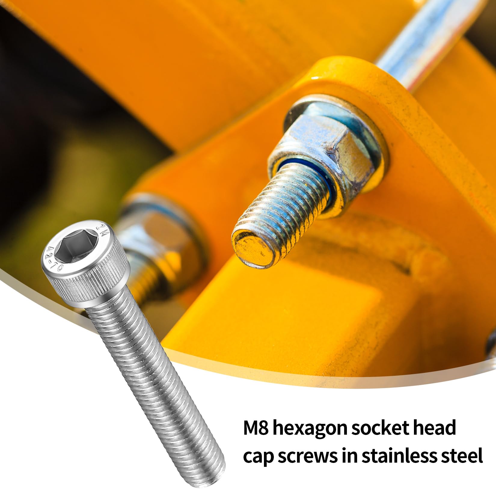 Vite Zincata LUX Con Testa A Calotta Piatta M8 X 80 Mm 3 Pz Più - Foto 3