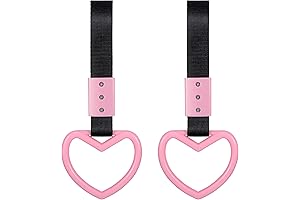 BBTO 2 Pieces Heart-Shaped Car Handle Straps: A Touch of Love for Your Ride