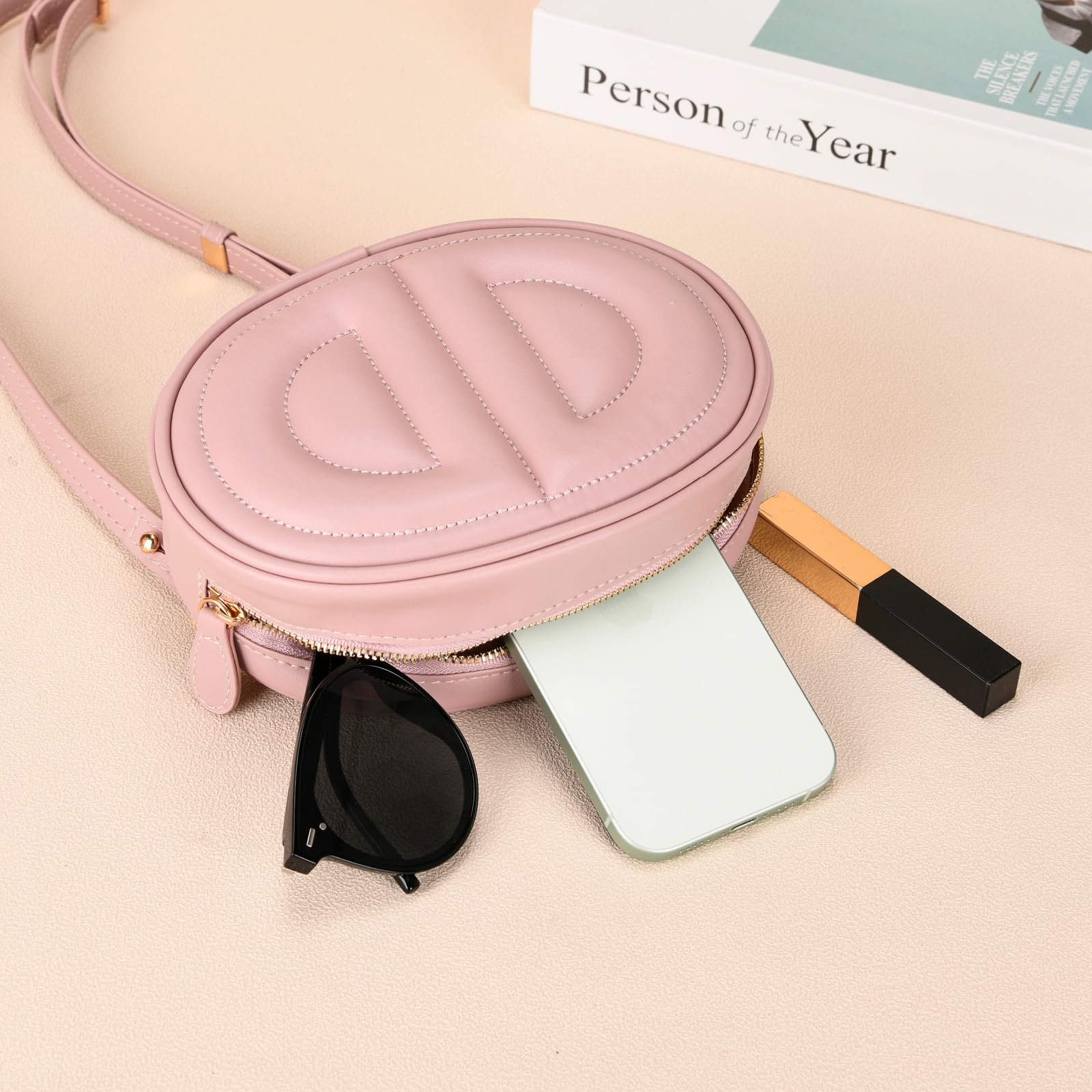 Marsupio, marsupio in pelle per le donne, alla moda, rosa, borsa a tracolla, popolare marsupio impermeabile squisito per le donne., Rosa